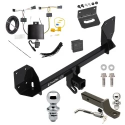 Ultimate Tow Package For 18-27 Volvo XC60 All Models Trailer Hitch w/ Wiring 2" Drop Mount Dual 2" and 1-7/8" Ball Lock Bracket Cover 2" Receiver