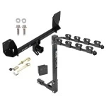Trailer Tow Hitch w/ 4 Bike Rack For 16-25 Volvo XC90 18-27 XC60 tilt away adult or child arms fold down carrier w/ Lock and Cover