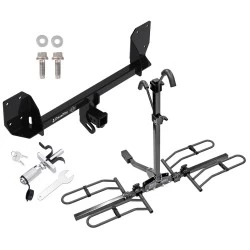 Trailer Tow Hitch For 16-25 Volvo XC90 18-27 XC60 Platform Style 2 Bike Rack w/ Anti Rattle Hitch Lock