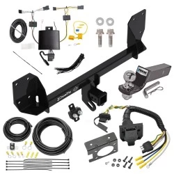 Trailer Hitch Tow Package w/ 7-Way RV Wiring For 18-27 Volvo XC60 All Models w/ 2" Drop Mount 2" Ball Class 4 2" Receiver