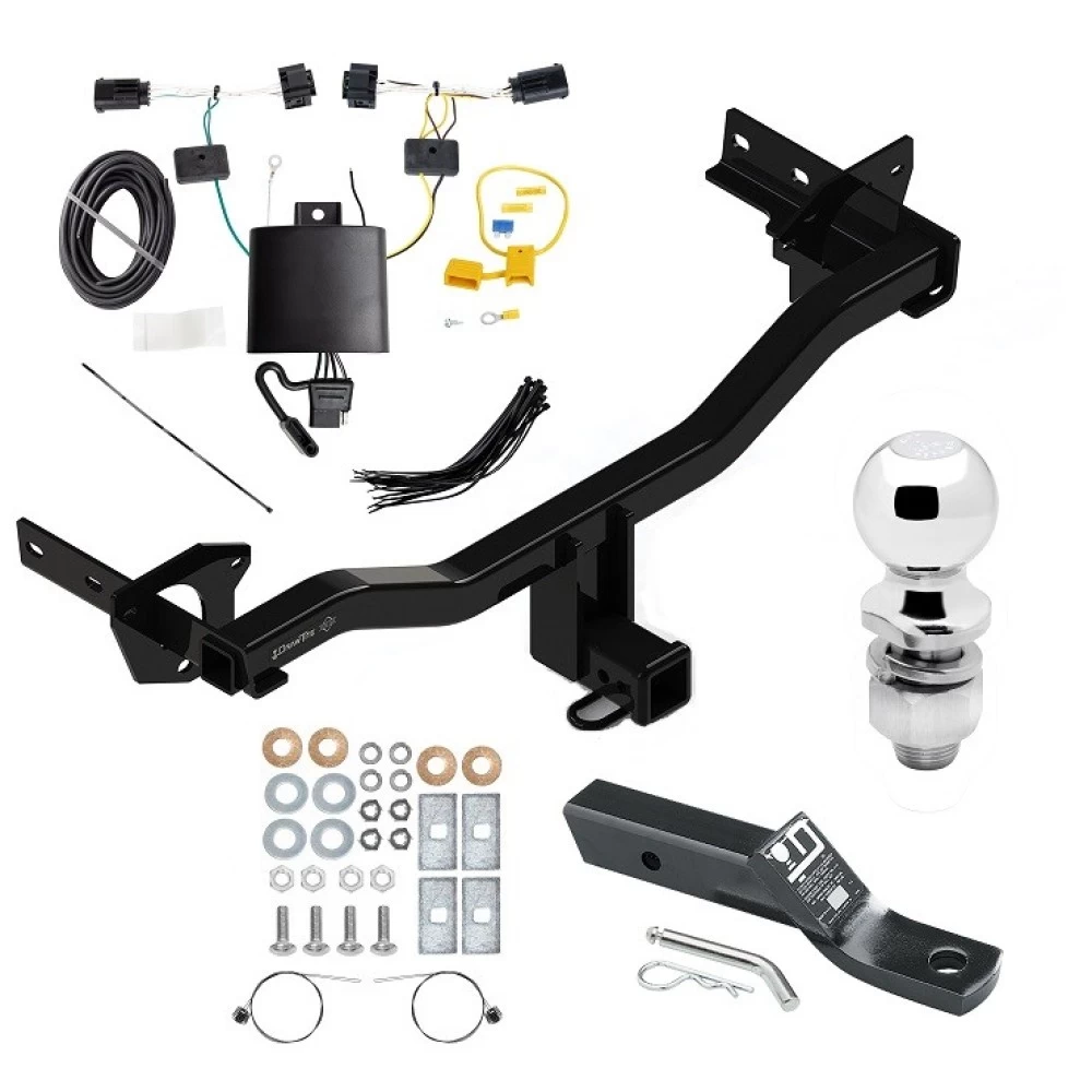 Trailer Tow Hitch For 18-25 Alfa Romeo Stelvio Exc Quadrifoglio Complete Package w/ Wiring and 2" Ball