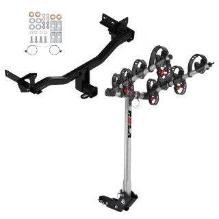 Trailer Tow Hitch For 18-25 Alfa Romeo Stelvio Except Quadrifoglio w/ 4 Bike Carrier Rack