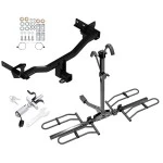Trailer Tow Hitch For 18-25 Alfa Romeo Stelvio Except Quadrifoglio Platform Style 2 Bike Rack w/ Anti Rattle Hitch Lock