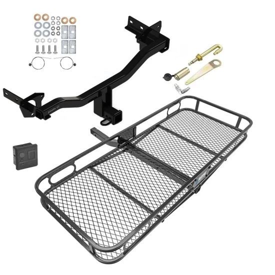 Trailer Tow Hitch For 18-25 Alfa Romeo Stelvio Except Quadrifoglio Basket Cargo Carrier Platform Hitch Lock and Cover