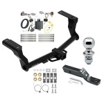 Trailer Tow Hitch For 18-23 Subaru Impreza 5 Dr. Wagon single exhaust Complete Package w/ Wiring and 1-7/8" Ball