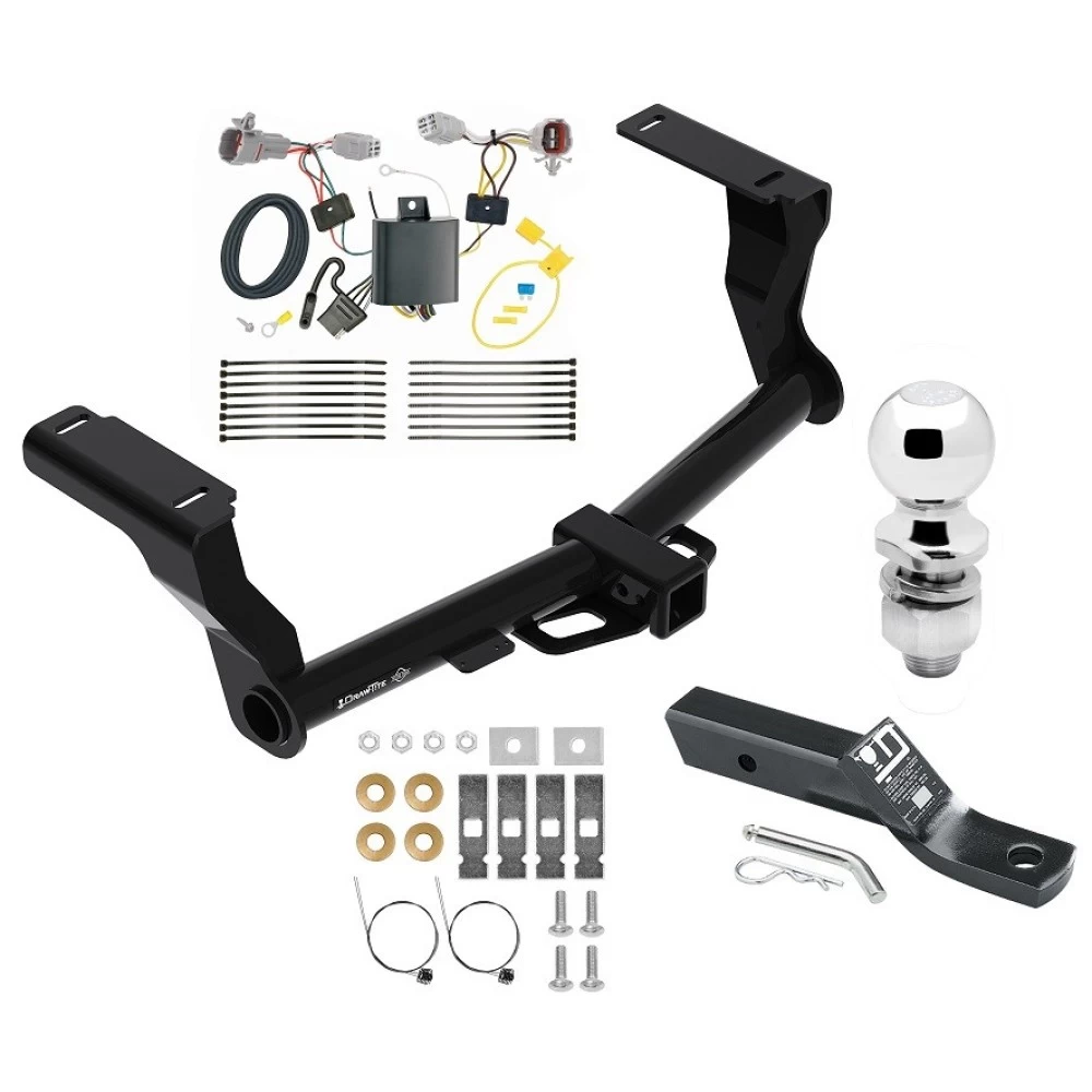 Trailer Tow Hitch For 18-23 Subaru Impreza 5 Dr. Wagon single exhaust Complete Package w/ Wiring and 2" Ball