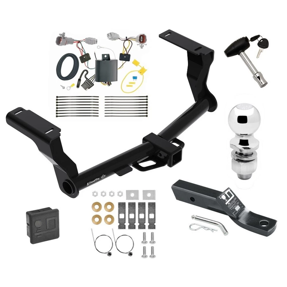 Trailer Tow Hitch For 18-23 Subaru Impreza 5 Dr. Wagon single exhaust Deluxe Package Wiring 2" Ball and Lock
