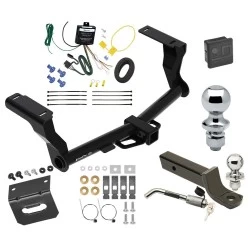Ultimate Tow Package For 16-26 Subaru Crosstrek Hybrid Trailer Hitch w/ Wiring 2" Drop Mount Dual 2" and 1-7/8" Ball Lock Bracket Cover 2" Receiver