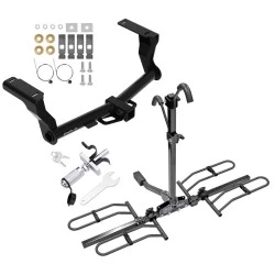 Trailer Tow Hitch For 16-26 Subaru Crosstrek 18-23 Impreza Platform Style 2 Bike Rack w/ Anti Rattle Hitch Lock