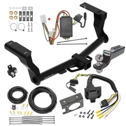 Trailer Hitch Tow Package w/ 7-Way RV Wiring For 16-26 Subaru Crosstrek Excluding Hybrid w/ 2" Drop Mount 2" Ball Class 3 2" Receiver