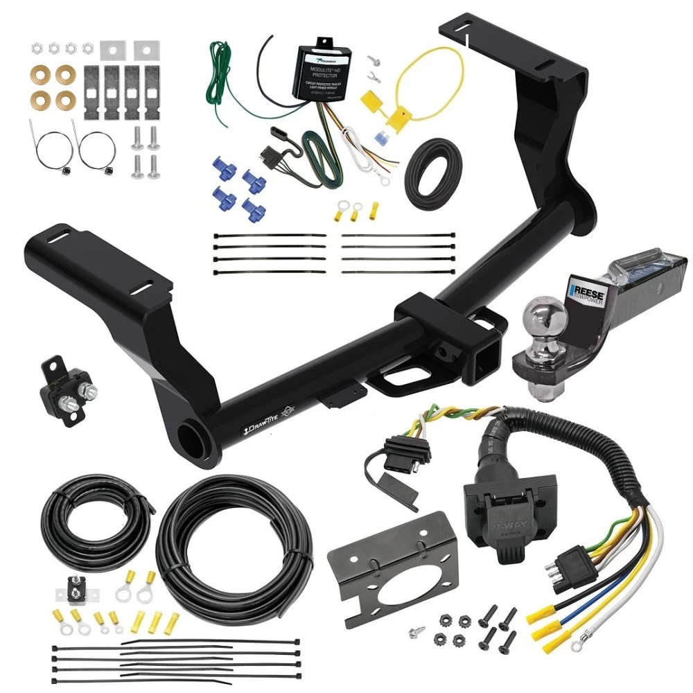Trailer Hitch Tow Package w/ 7-Way RV Wiring For 18-24 Subaru Crosstrek w/ 2" Drop Mount 2" Ball Class 3 2" Receiver