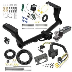 Trailer Hitch Tow Package w/ 7-Way RV Wiring For 16-26 Subaru Crosstrek Hybrid w/ 2" Drop Mount 2" Ball Class 3 2" Receiver