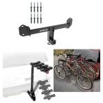 Trailer Hitch w/ 4 Bike Rack For 11-24 BMW X3 19-24 X4 Approved for Recreational & Offroad Use Carrier for Adult Woman or Child Bicycles Foldable