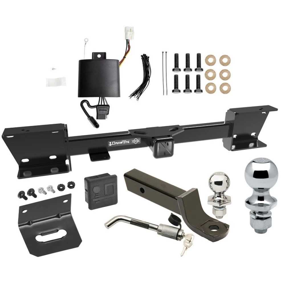 Ultimate Tow Package For 19-27 Subaru Ascent All Models Trailer Hitch w/ Wiring 2" Drop Mount Dual 2" and 1-7/8" Ball Lock Bracket Cover 2" Receiver