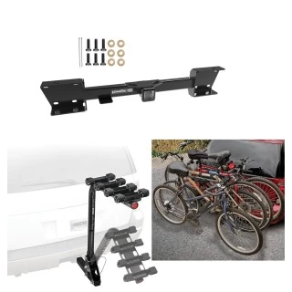 Trailer Hitch w/ 4 Bike Rack For 19-27 Subaru Ascent Approved for Recreational & Offroad Use Carrier for Adult Woman or Child Bicycles Foldable