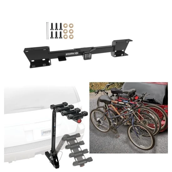 Trailer Hitch w/ 4 Bike Rack For 19-27 Subaru Ascent Approved for Recreational & Offroad Use Carrier for Adult Woman or Child Bicycles Foldable