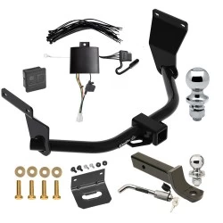 Ultimate Tow Package For 19-26 Acura RDX w/ +12V Power Provision Trailer Hitch w/ Wiring 2" Drop Mount Dual 2" and 1-7/8" Ball Lock Bracket Cover 2" Receiver