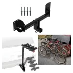 Trailer Hitch w/ 4 Bike Rack For 19-26 BMW X5 Except M Versions Approved for Recreational & Offroad Use Carrier for Adult Woman or Child Bicycles Foldable