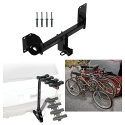 Trailer Hitch w/ 4 Bike Rack For 19-26 BMW X5 Except M Versions Approved for Recreational & Offroad Use Carrier for Adult Woman or Child Bicycles Foldable