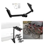 Trailer Hitch w/ 4 Bike Rack For 20-27 Jeep Gladiator Except Rubicon Approved for Recreational & Offroad Use Carrier for Adult Woman or Child Bicycles Foldable