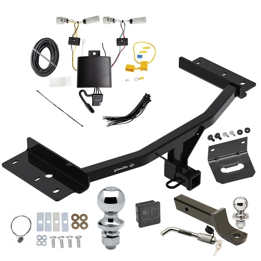 Ultimate Tow Package For 20-27 Lincoln Aviator All Models Trailer Hitch w/ Wiring 2" Drop Mount Dual 2" and 1-7/8" Ball Lock Bracket Cover 2" Receiver