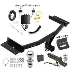 Ultimate Tow Package For 20-27 Lincoln Aviator All Models Trailer Hitch w/ Wiring 2" Drop Mount Dual 2" and 1-7/8" Ball Lock Bracket Cover 2" Receiver