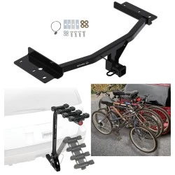 Trailer Hitch w/ 4 Bike Rack For 20-27 Ford Explorer Lincoln Aviator Approved for Recreational & Offroad Use Carrier for Adult Woman or Child Bicycles Foldable