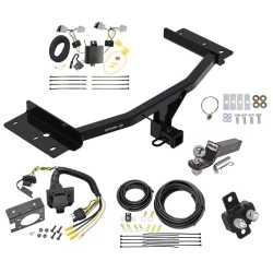 Trailer Hitch Tow Package w/ 7-Way RV Wiring For 20-27 Ford Explorer All Models w/ 2" Drop Mount 2" Ball Class 4 2" Receiver