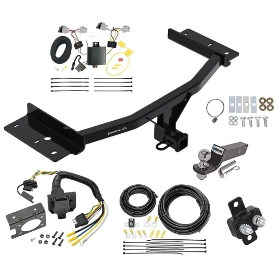 Trailer Hitch Tow Package w/ 7-Way RV Wiring For 20-23 Ford Explorer w/ 2" Drop Mount 2" Ball Class 4 2" Receiver All Models