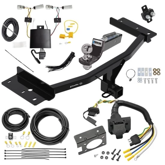 Trailer Hitch Tow Package w/ 7-Way RV Wiring For 20-27 Lincoln Aviator All Models w/ 2" Drop Mount 2" Ball Class 4 2" Receiver