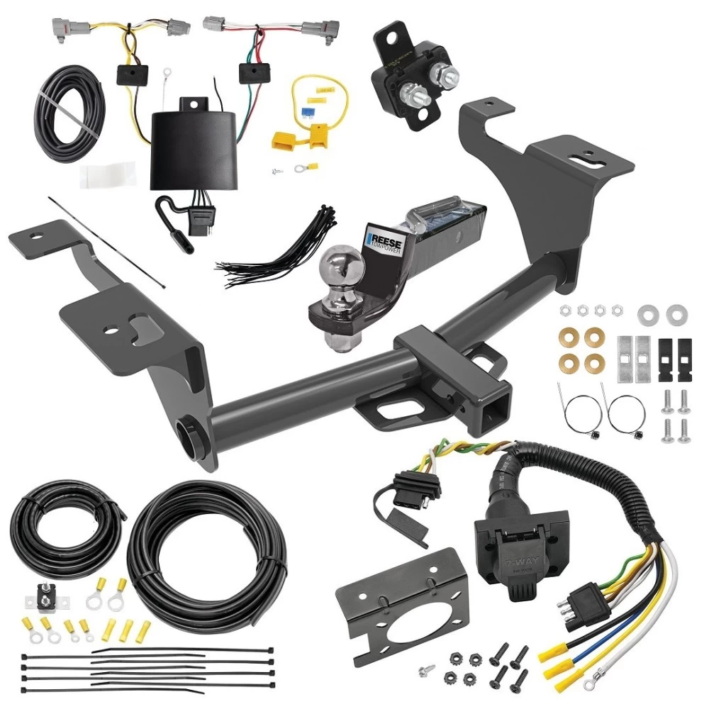 Trailer Hitch Tow Package w/ 7-Way RV Wiring For 20-25 Subaru Legacy All Models w/ 2" Drop Mount 2" Ball Class 3 2" Receiver