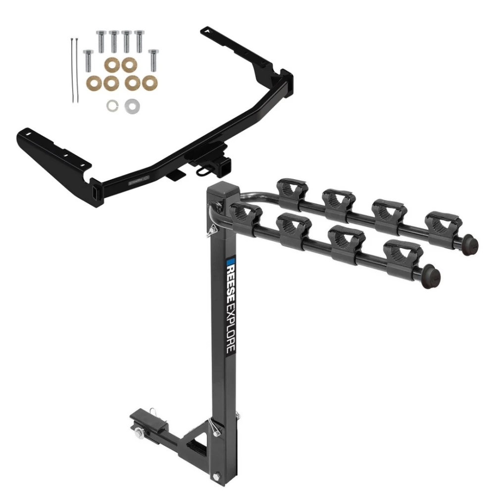 Trailer Tow Hitch For 14-26 Toyota Highlander Except XSE 18-22 RX350L tilt away adult or child arms fold down carrier