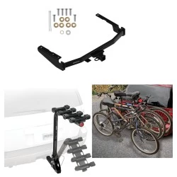 Trailer Hitch w/ 4 Bike Rack For 14-26 Toyota Highlander Except XSE 18-22 RX350L Approved for Recreational & Offroad Use Carrier for Adult Woman or Child Bicycles Foldable