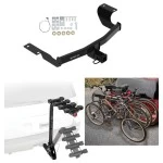 Trailer Hitch w/ 4 Bike Rack For 17-27 Honda CR-V Approved for Recreational & Offroad Use Carrier for Adult Woman or Child Bicycles Foldable