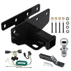 Trailer Tow Hitch For 07-18 Jeep Wrangler JK All Models 2" Receiver Complete Package w/ Wiring and 1-7/8" Ball