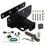 Trailer Tow Hitch For 07-18 Jeep Wrangler JK All Models Deluxe Package Wiring 2" Ball Mount and Lock
