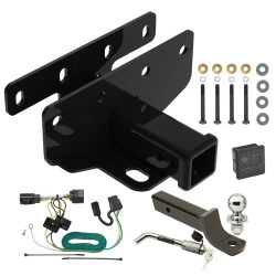 Trailer Tow Hitch For 07-18 Jeep Wrangler JK All Models Deluxe Package Wiring 2" Ball Mount and Lock