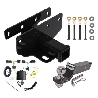 Tow Package For 18-27 Jeep Wrangler JL All Models Trailer Hitch w/ Wiring 2" Drop Mount 2" Ball 2" Receiver