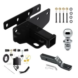 Trailer Tow Hitch For 18-27 Jeep Wrangler JL All Models 2" Receiver Complete Package w/ Wiring and 1-7/8" Ball