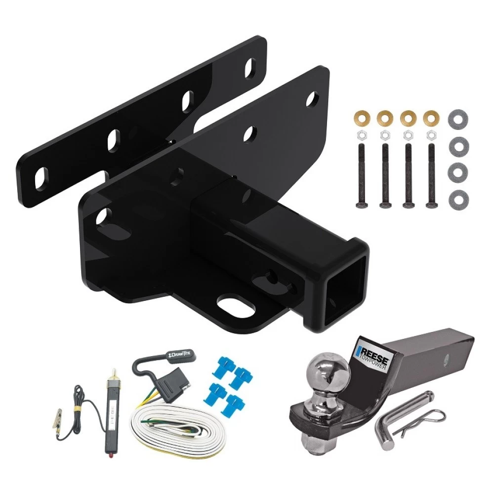 Tow Package For 07-18 Jeep Wrangler JK 18-25 Wrangler JL Trailer Hitch w/ Wiring 2" Drop Mount 2" Ball 2" Receiver