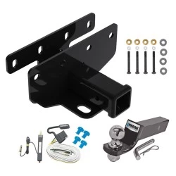 Tow Package For 07-18 Jeep Wrangler JK 18-25 Wrangler JL Trailer Hitch w/ Wiring 2" Drop Mount 2" Ball 2" Receiver