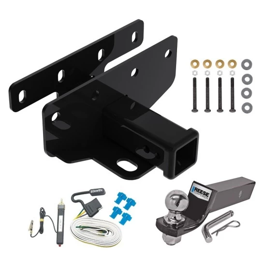 Tow Package For 07-18 Jeep Wrangler JK 18-25 Wrangler JL Trailer Hitch w/ Wiring 2" Drop Mount 2" Ball 2" Receiver