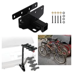 Trailer Hitch w/ 4 Bike Rack For 07-18 Jeep Wrangler JK 18-27 JL Approved for Recreational & Offroad Use Carrier for Adult Woman or Child Bicycles Foldable