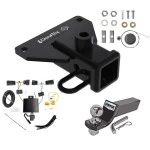 Custom Fit Trailer Hitch Wiring Harness (Plug & Play) 2" Drop Ball-Mount w/ Pin/Clip 2" Chrome Ball Installation Hardware Installation Instructions 76384 118786 21536 Draw-Tite Trailer Tow Hitch 20-23 Jeep Gladiator Complete Package Wiring Trailer Tow Hitch For 20-25 Jeep Gladiator Complete Package w/ Wiring and 2" Ball