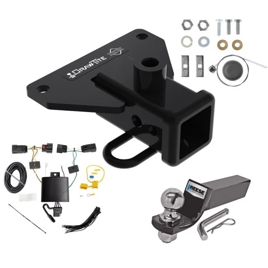 Custom Fit Trailer Hitch Wiring Harness (Plug & Play) 2" Drop Ball-Mount w/ Pin/Clip 2" Chrome Ball Installation Hardware Installation Instructions 76384 118786 21536 Draw-Tite Trailer Tow Hitch 20-23 Jeep Gladiator Complete Package Wiring Trailer Tow Hitch For 20-25 Jeep Gladiator Complete Package w/ Wiring and 2" Ball