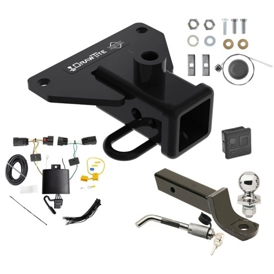 Custom Fit Trailer Hitch Wiring Harness (Plug & Play) 2" Drop Ball-Mount w/ Locking Pin/Clip 2" Chrome Ball Rubber Hitch Plug Cover Installation Hardware Installation Instructions 76384 118786 7005111 7010 Draw-Tite Trailer Tow Hitch 20-23 J Trailer Tow Hitch For For 20-25 Jeep Gladiator Deluxe Package Wiring 2" Ball Mount and Lock