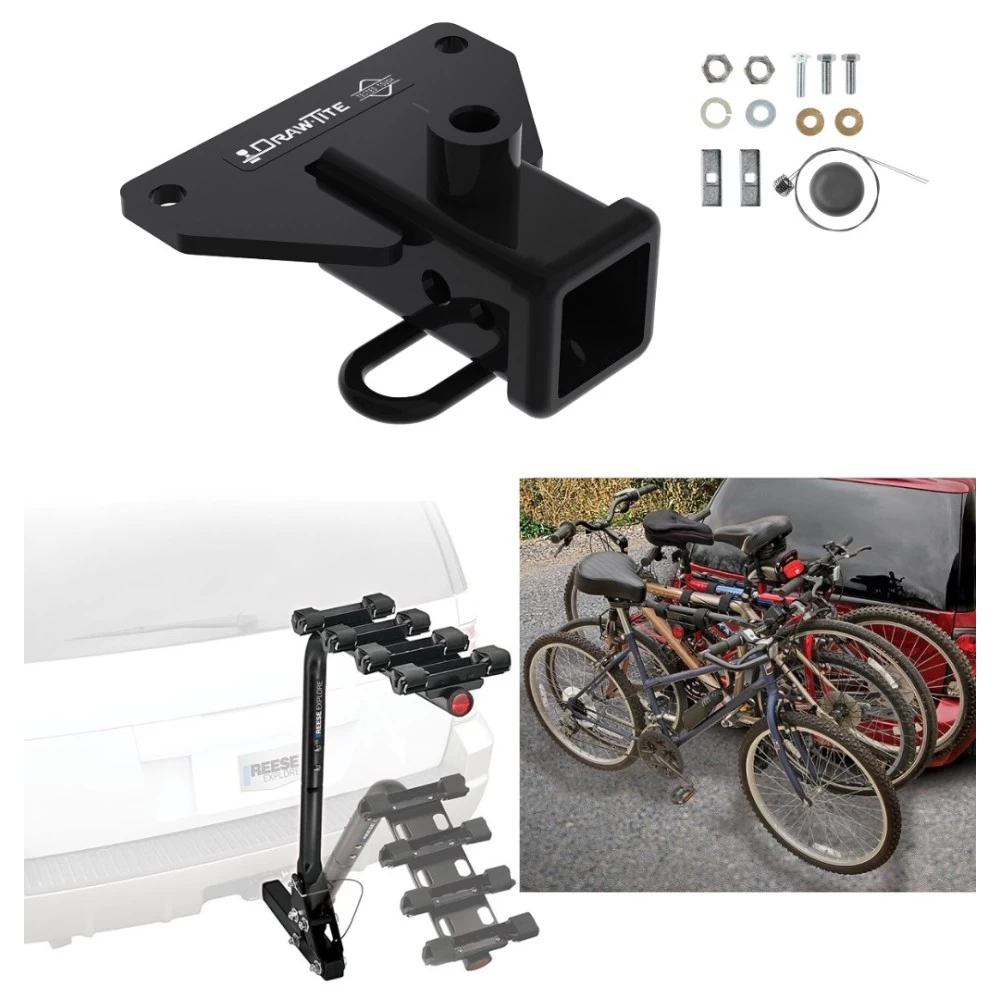Custom Fit Trailer Hitch 4 Bike Carrier Installation Hardware Installation Instructions 76384 63124 Draw-Tite Trailer Hitch 4 Bike Rack 20-23 Jeep Gladiator Approved Recreational Offroad Use Carrier Adult Woman or Child Bicycles Foldable 20 21 22 23 2020 Trailer Hitch w/ 4 Bike Rack For 20-25 Jeep Gladiator Approved for Recreational & Offroad Use Carrier for Adult Woman or Child Bicycles Foldable