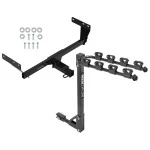 Trailer Tow Hitch For 21-24 Nissan Rogue 2" Receiver Class 3 Tilt Away Adult or Child Arms Fold Down 4 Bike Carrier