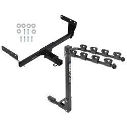 Trailer Tow Hitch For 21-27 Nissan Rogue Except Sport 2" Receiver Class 3 Tilt Away Adult or Child Arms Fold Down 4 Bike Carrier