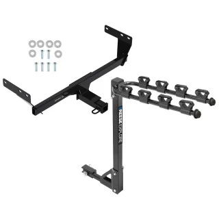 Trailer Tow Hitch For 21-24 Nissan Rogue 2" Receiver Class 3 Tilt Away Adult or Child Arms Fold Down 4 Bike Carrier